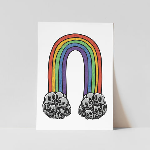 Skull Rainbow Print